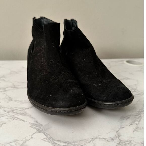 Dansko Booties 38 7-7.5 Bonita Suede Leather Cutout Heeled Ankle Zip Up Black - Picture 11 of 11